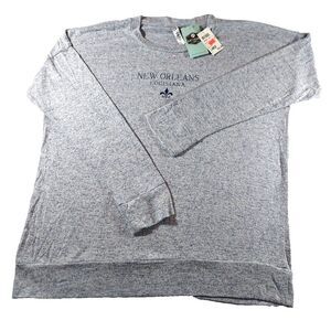 NWT Artisans New Orleans Louisiana Long Sleeve Heather Blue Pullover Size Large